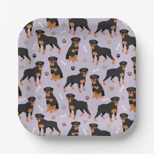 Rottweiler Dog-Botten en Borden papier Papieren Bordje (Voorkant)
