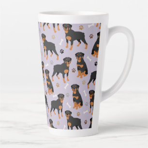Rottweiler Dog Botten en de Latte Mok van Vensters