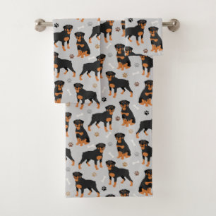 Rottweiler Dog-Botten en Paws Bath Towel Set Bad Handdoek