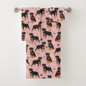 Rottweiler Dog-Botten en Paws Bath Towel Set Bad Handdoek (Insitu)