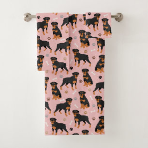Rottweiler Dog-Botten en Paws Bath Towel Set Bad Handdoek