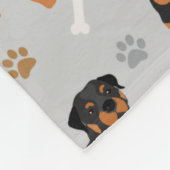 Rottweiler Dog Botten en Paws Fleece Blanket Deken (Hoek)