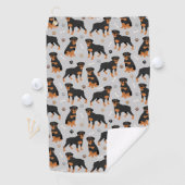 Rottweiler Dog Botten en Paws Golf Towel Golfhanddoek (Insitu)