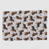 Rottweiler Dog Botten en Paws Golf Towel Golfhanddoek (Horizontaal)