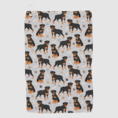 Rottweiler Dog Botten en Paws Golf Towel Golfhanddoek (Voorkant)