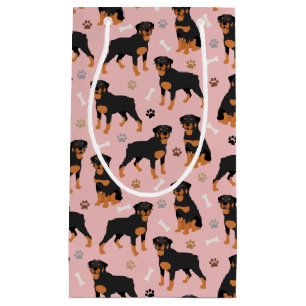 Rottweiler Dog Botten en Paws Small Gift Bag Klein Cadeauzakje