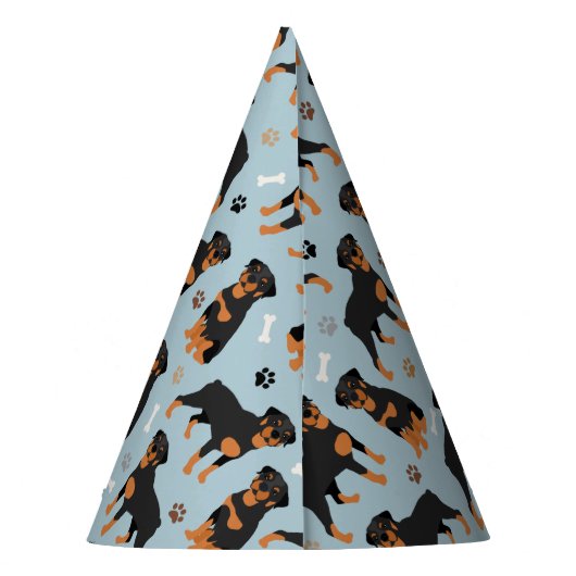 Rottweiler Dog-Botten en -poten Feesthoedjes (Achterkant)