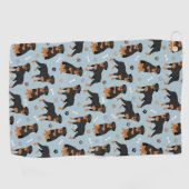 Rottweiler Dog-Botten en -poten Golfhanddoek (Horizontaal)