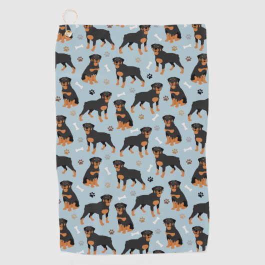 Rottweiler Dog-Botten en -poten Golfhanddoek (Voorkant)