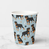 Rottweiler Dog-Botten en -poten Papieren Bekers (Achterkant)