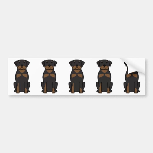 Rottweiler Dog Cartoon Bumpersticker (Voorkant)