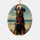 Rottweiler Dog Christmas  Beach Keramisch Ornament (Rechts)