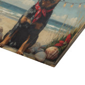 Rottweiler Dog Christmas Beach Snijplank (Hoek)