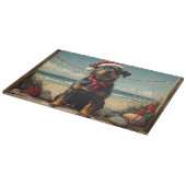 Rottweiler Dog Christmas Beach Snijplank (Hoek)