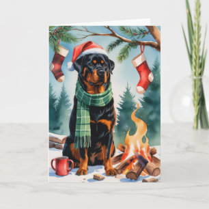 Rottweiler Dog Christmas Wenskaart Kaart