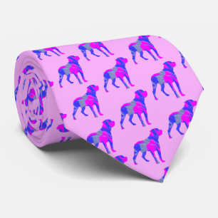 Rottweiler Dog Cute Pink Silhouette Pink Stropdas