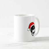 Rottweiler Dog draagt een rode kerstkerstkerstkers Koffiemok (Voorkant rechts)