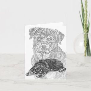 Rottweiler Dog Drawing beroemd gemaakt door Kelli  Kaart