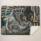 Rottweiler Dog Gargoyle Fantasy Sherpa Deken (Voorkant (horizontaal))