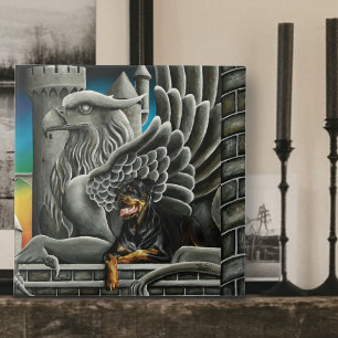 Rottweiler Dog Gargoyle Fantasy Tegeltje