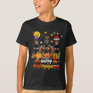 Rottweiler Dog Happy Halloween Thanksgiving Merry T-shirt