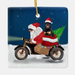 Rottweiler Dog Kerstkerstkerstman Keramisch Ornament