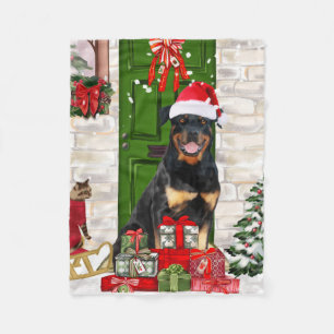 Rottweiler Dog Kerstmis Fleece Deken