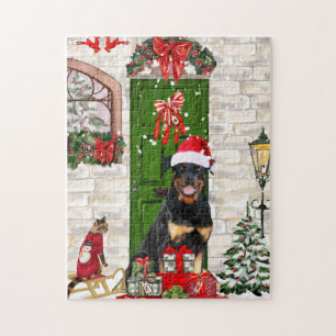 Rottweiler Dog Kerstmis Legpuzzel
