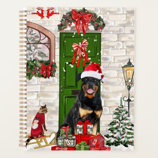 Rottweiler Dog Kerstmis Planner (Voorkant)