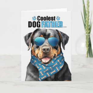 Rottweiler Dog Koudste pa Vaderdag Feestdagen Kaart