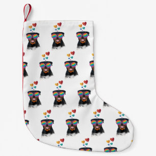 Rottweiler Dog met Hearts Valentijnsdag Kleine Kerstsok