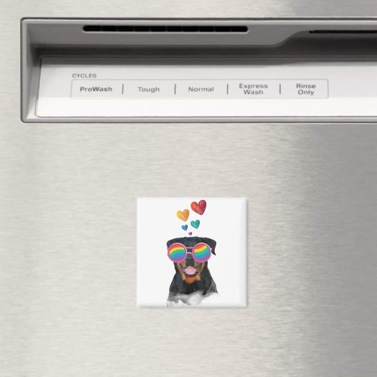 Rottweiler Dog met Hearts Valentijnsdag Magneet (Insitu (Vaatwasser))