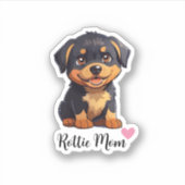 Rottweiler Dog MomCustom-Cut Vinyl Sticker (Voorkant)