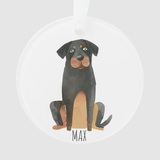 Rottweiler Dog Ornament (voorkant)