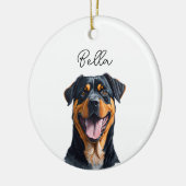 Rottweiler Dog Pet Aangepaste Naam Vakantie Kerstm Keramisch Ornament (Links)