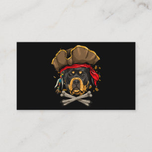 Rottweiler Dog Pirate Jolly Roger Flag Crossbones Visitekaartje