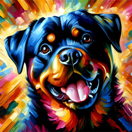 Rottweiler Dog Portrait Acryl Art Print Hond Legpuzzel