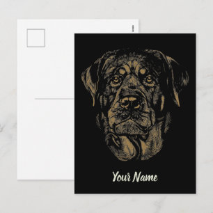 Rottweiler Dog Portret Rottie Design Feestdagenkaart