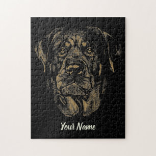 Rottweiler Dog Portret Rottie Design Legpuzzel