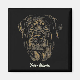 Rottweiler Dog  Portret Rottie Design Magneet