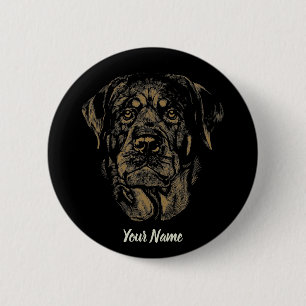 Rottweiler Dog  Portret Rottie Design Ronde Button 5,7 Cm