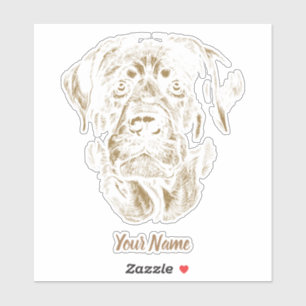 Rottweiler Dog Portret Rottie Design Sticker