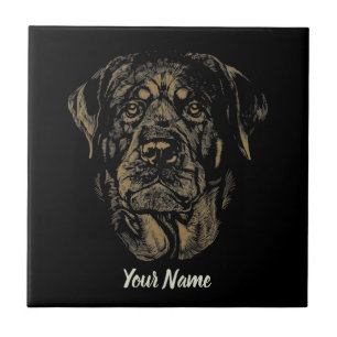 Rottweiler Dog  Portret Rottie Design Tegeltje