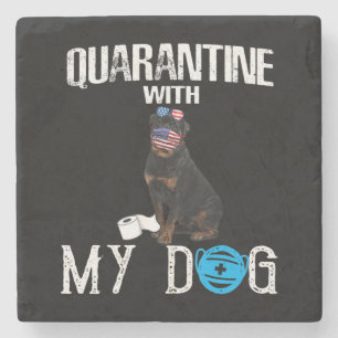 Rottweiler Dog Quarantine met mijn hond Funny Gift Stenen Onderzetter