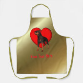Rottweiler Dog Red Heart, gepersonaliseerd Schort (Voorkant)