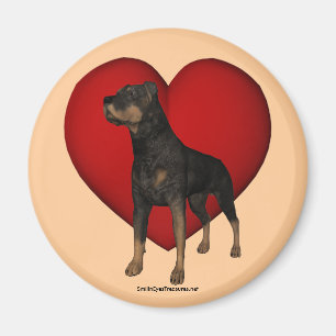 Rottweiler Dog Red Heart Magneet