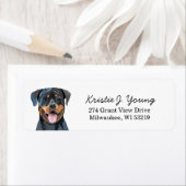 Rottweiler Dog Return Address Label (Insitu)