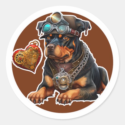 Rottweiler Dog Ronde Sticker (Voorkant)
