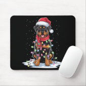 Rottweiler Dog Santa Hat Christmas Tree Light Xmas Muismat (Met muis)