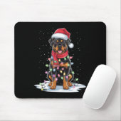 Rottweiler Dog Santa Hat Kerstboom Light Xmas Muismat (Met muis)